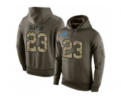 NFL Men's Nike Detroit Lions #23 Darius Slay JR Stitched Green Olive Salute To Service KO Performance Hoodie