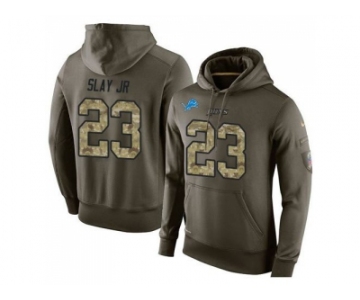 NFL Men's Nike Detroit Lions #23 Darius Slay JR Stitched Green Olive Salute To Service KO Performance Hoodie