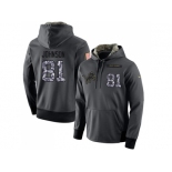 NFL Men's Nike Detroit Lions #81 Calvin Johnson Stitched Black Anthracite Salute to Service Player Performance Hoodie