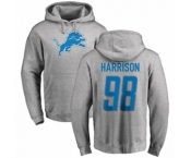 NFL Nike Detroit Lions #98 Damon Harrison Ash Name & Number Logo Pullover Hoodie