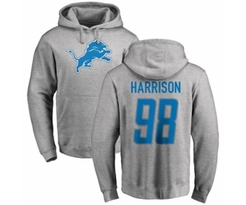 NFL Nike Detroit Lions #98 Damon Harrison Ash Name & Number Logo Pullover Hoodie