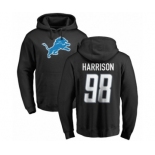 NFL Nike Detroit Lions #98 Damon Harrison Black Name & Number Logo Pullover Hoodie