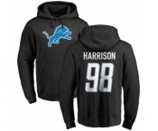 NFL Nike Detroit Lions #98 Damon Harrison Black Name & Number Logo Pullover Hoodie