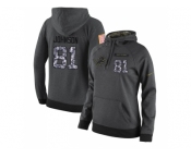 NFL Women's Nike Detroit Lions #81 Calvin Johnson Stitched Black Anthracite Salute to Service Player Performance Hoodie