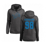 NFL Women's Nike Detroit Lions #98 Damon Harrison Ash One Color Pullover Hoodie