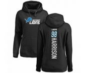 NFL Women's Nike Detroit Lions #98 Damon Harrison Black Backer Pullover Hoodie