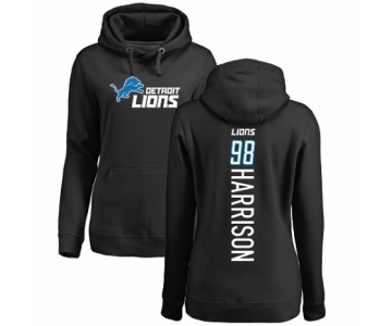 NFL Women's Nike Detroit Lions #98 Damon Harrison Black Backer Pullover Hoodie