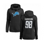 NFL Women's Nike Detroit Lions #98 Damon Harrison Black Name & Number Logo Pullover Hoodie