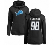 NFL Women's Nike Detroit Lions #98 Damon Harrison Black Name & Number Logo Pullover Hoodie