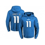 Nike Detroit Lions #11 Marvin Jones Jr Blue Name & Number Pullover NFL Hoodie