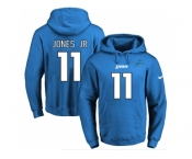 Nike Detroit Lions #11 Marvin Jones Jr Blue Name & Number Pullover NFL Hoodie