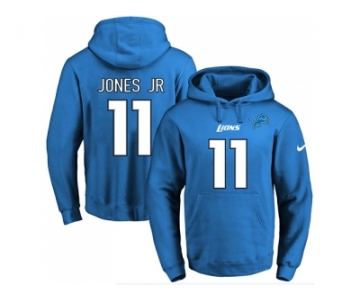 Nike Detroit Lions #11 Marvin Jones Jr Blue Name & Number Pullover NFL Hoodie