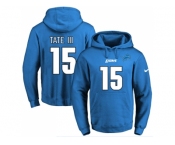 Nike Detroit Lions #15 Golden Tate III Blue Name & Number Pullover NFL Hoodie