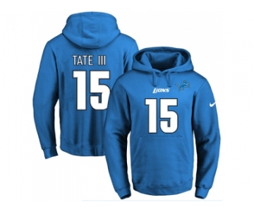 Nike Detroit Lions #15 Golden Tate III Blue Name & Number Pullover NFL Hoodie