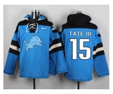 Nike Detroit Lions #15 Golden Tate III Blue Player Pullover NFL Hoodie