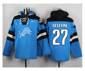 Nike Detroit Lions #27 Glover Quin Blue Player Pullover NFL Hoodie