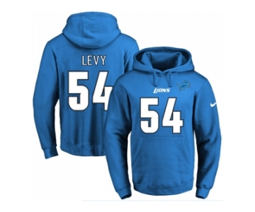 Nike Detroit Lions #54 DeAndre Levy Blue Name & Number Pullover NFL Hoodie