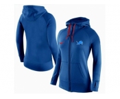 Women Nike Detroit Lions Full-Zip Performance Hoodie Blue