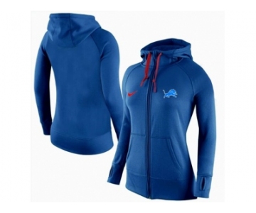 Women Nike Detroit Lions Full-Zip Performance Hoodie Blue