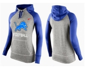 Women Nike Detroit Lions Performance Hoodie Grey & Blue_1