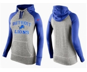 Women Nike Detroit Lions Performance Hoodie Grey & Blue_2