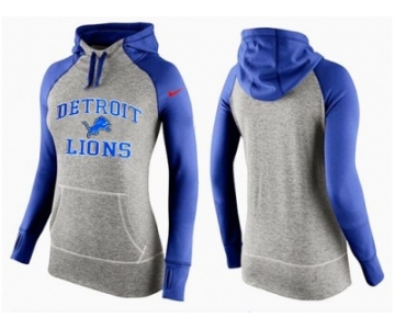 Women Nike Detroit Lions Performance Hoodie Grey & Blue_2