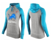 Women Nike Detroit Lions Performance Hoodie Grey & Light Blue