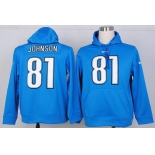 nike nfl jerseys detroit lions #81 calvin johnson blue[pullover hooded sweatshirt]