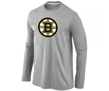 NHL Boston Bruins Big & Tall Logo Grey Long Sleeve T-Shirt