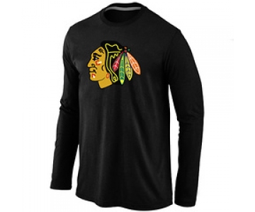 NHL Chicago Blackhawks Big & Tall Logo Black Long Sleeve T-Shirt