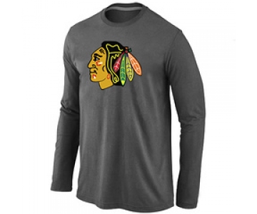 NHL Chicago Blackhawks Big & Tall Logo D.Grey Long Sleeve T-Shirt