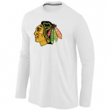 NHL Chicago Blackhawks Big & Tall Logo WHITE Long Sleeve T-Shirt