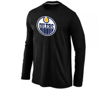 NHL Edmonton Oilers Big & Tall Logo Black Long Sleeve T-Shirt