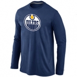 NHL Edmonton Oilers Big & Tall Logo Dark blue Long Sleeve T-Shirt