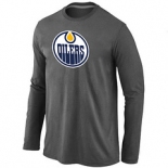 NHL Edmonton Oilers Big & Tall Logo Dark grey Long Sleeve T-Shirt