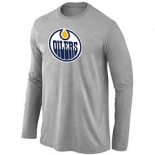 NHL Edmonton Oilers Big & Tall Logo Light grey Long Sleeve T-Shirt