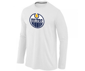 NHL Edmonton Oilers Big & Tall Logo White Long Sleeve T-Shirt