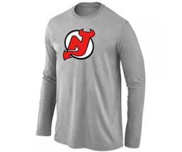 NHL New Jersey Devils Big & Tall Logo Light grey Long Sleeve T-Shirt