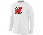 NHL New Jersey Devils Big & Tall Logo White Long Sleeve T-Shirt