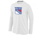 NHL New York Rangers Big & Tall Logo WHITE Long Sleeve T-Shirt