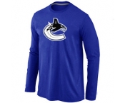 NHL Vancouver Canucks Orange Big & Tall Logo blue Long Sleeve T-Shirt