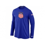 Nike Team USA Hockey Winter Olympics KO Collection Locker Room Long Sleeve T-Shirt Blue