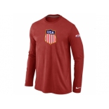 Nike Team USA Hockey Winter Olympics KO Collection Locker Room Long Sleeve T-Shirt Red