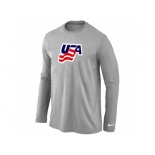 Nike USA Graphic Legend Performance Collection Locker Room Long Sleeve T-Shirt L.Grey