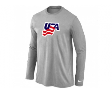 Nike USA Graphic Legend Performance Collection Locker Room Long Sleeve T-Shirt L.Grey