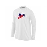 Nike USA Graphic Legend Performance Collection Locker Room Long Sleeve T-Shirt White