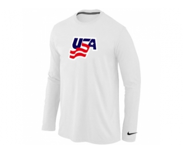 Nike USA Graphic Legend Performance Collection Locker Room Long Sleeve T-Shirt White