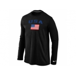 USA Olympics USA Flag Collection Locker Room Long Sleeve T-Shirt Black