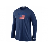 USA Olympics USA Flag Collection Locker Room Long Sleeve T-Shirt D.Blue