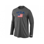 USA Olympics USA Flag Collection Locker Room Long Sleeve T-Shirt D.Grey